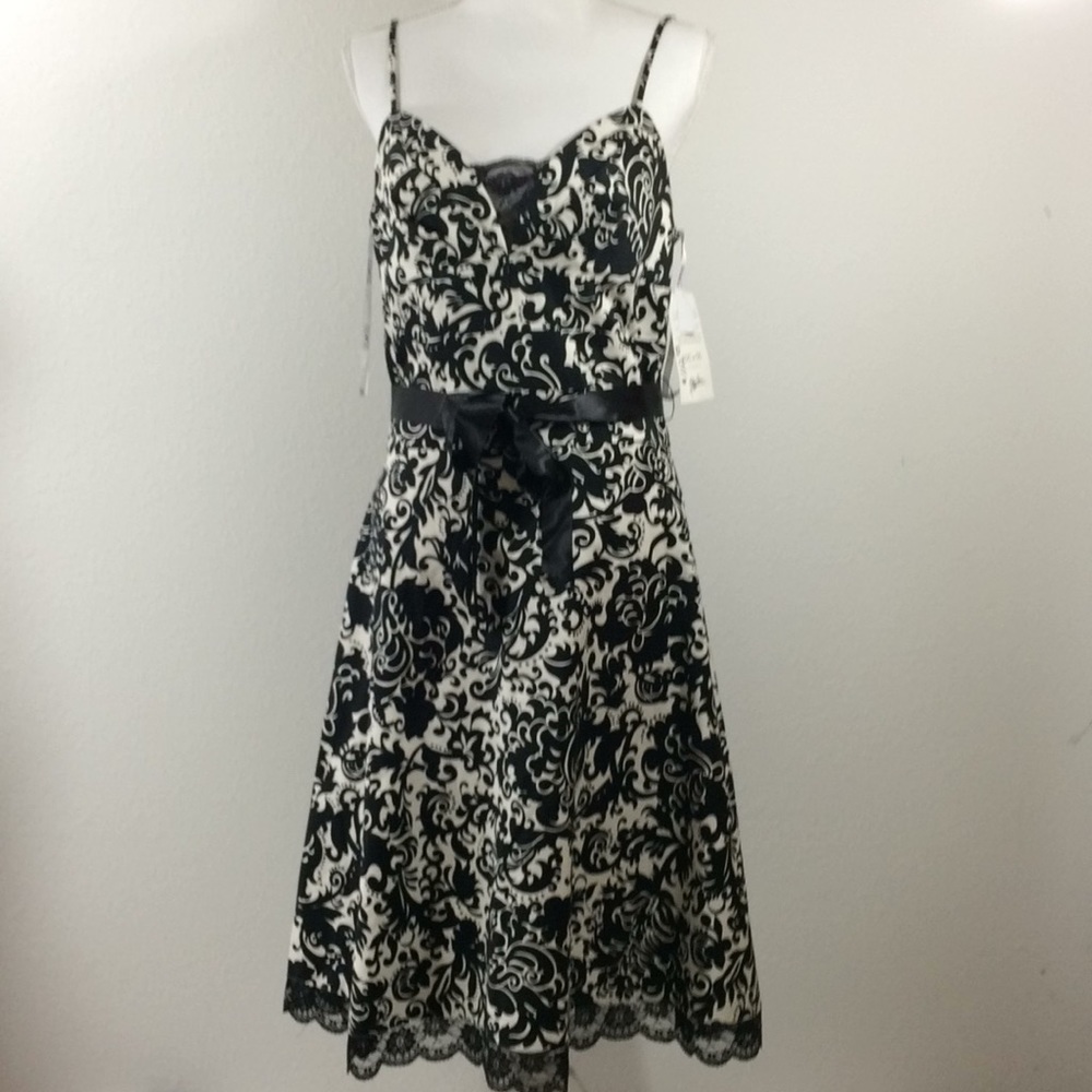 OC by Oleg Cassini Black and White Cocktail Sundress